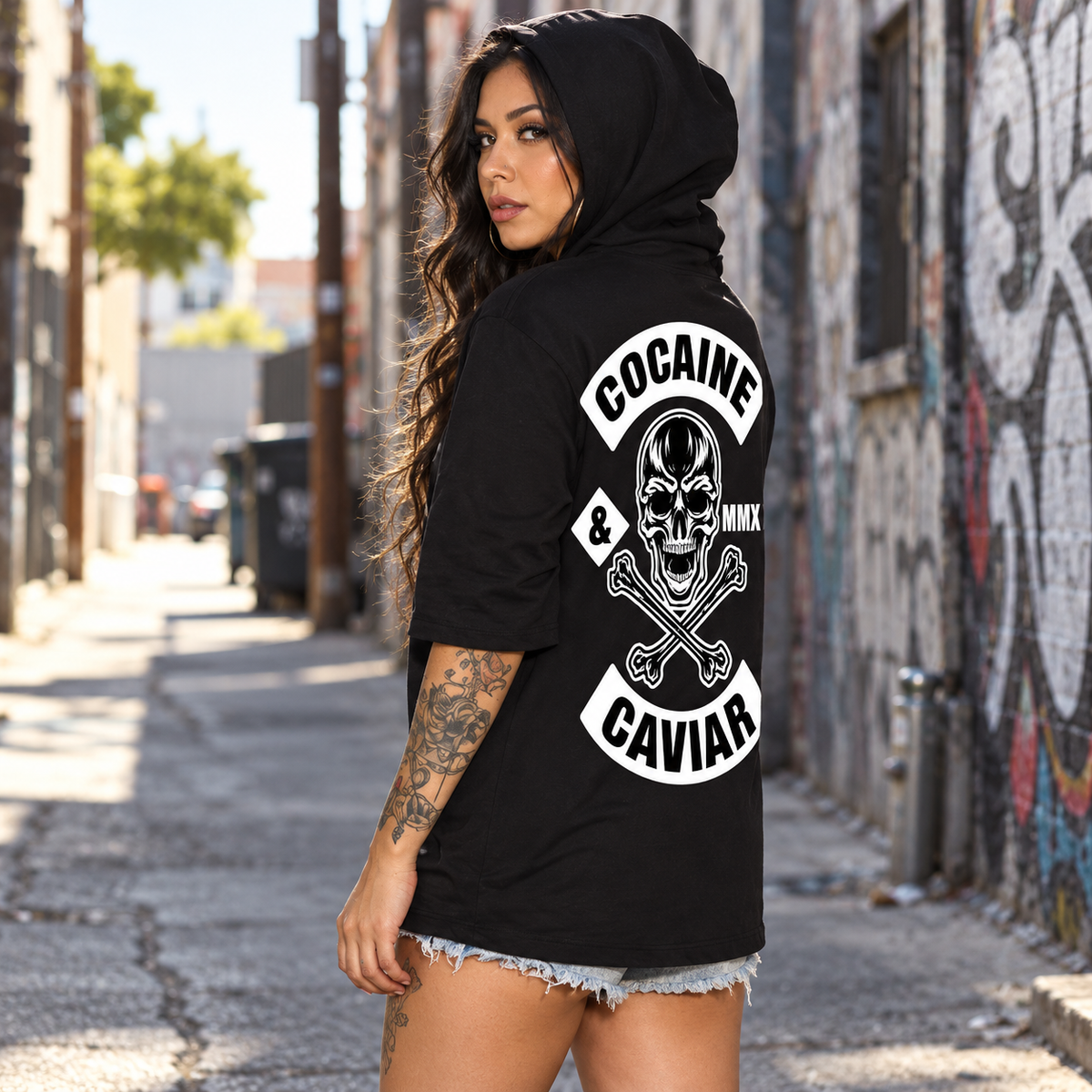 C&C SKULL SHORT SLEEVE HOODIE