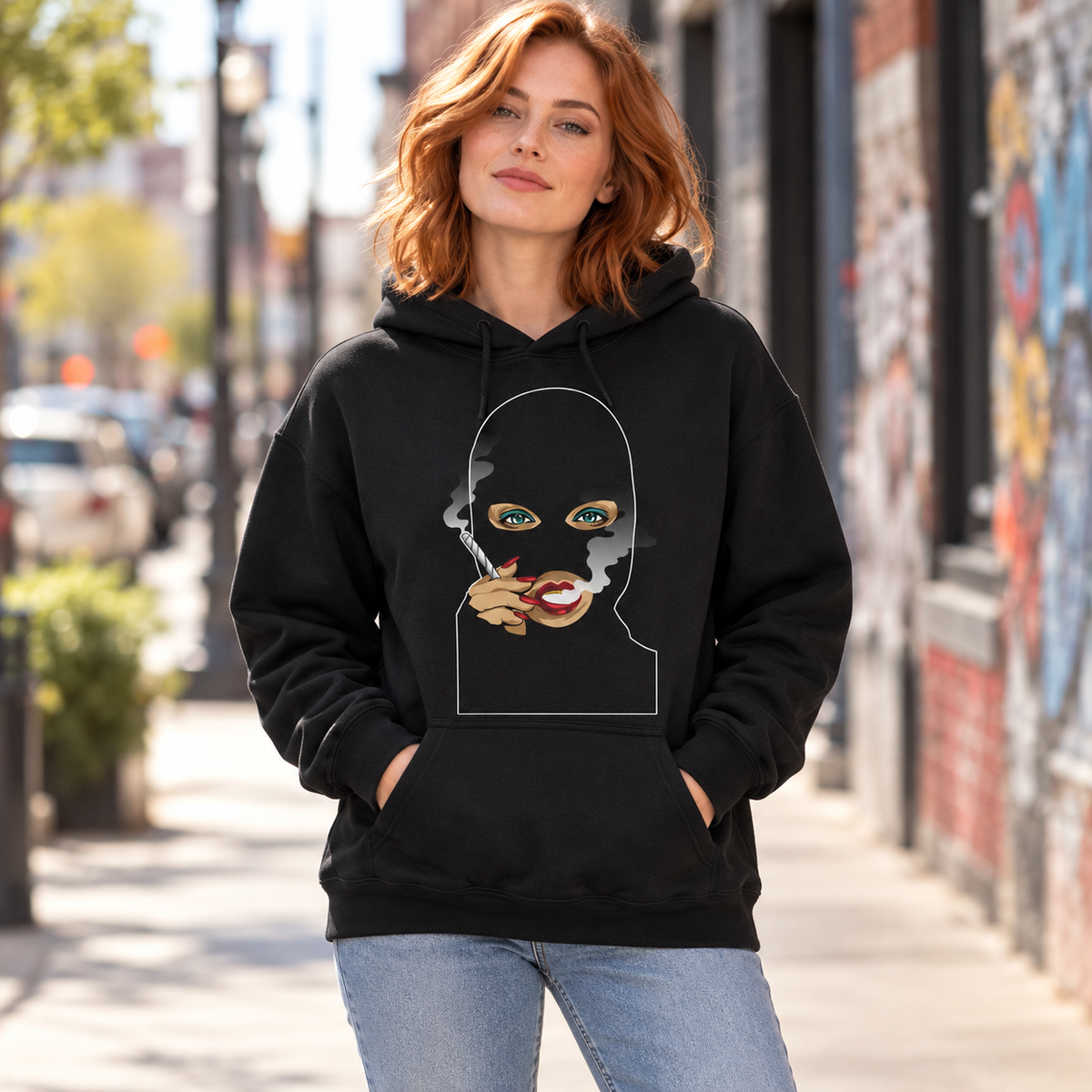 DONT KILL MY VIBE MASKED  College Hoodie