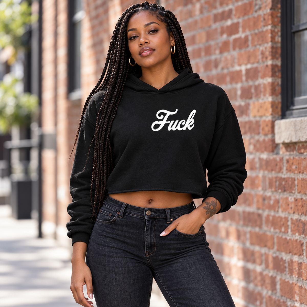 F%CK  CROP HOODIE
