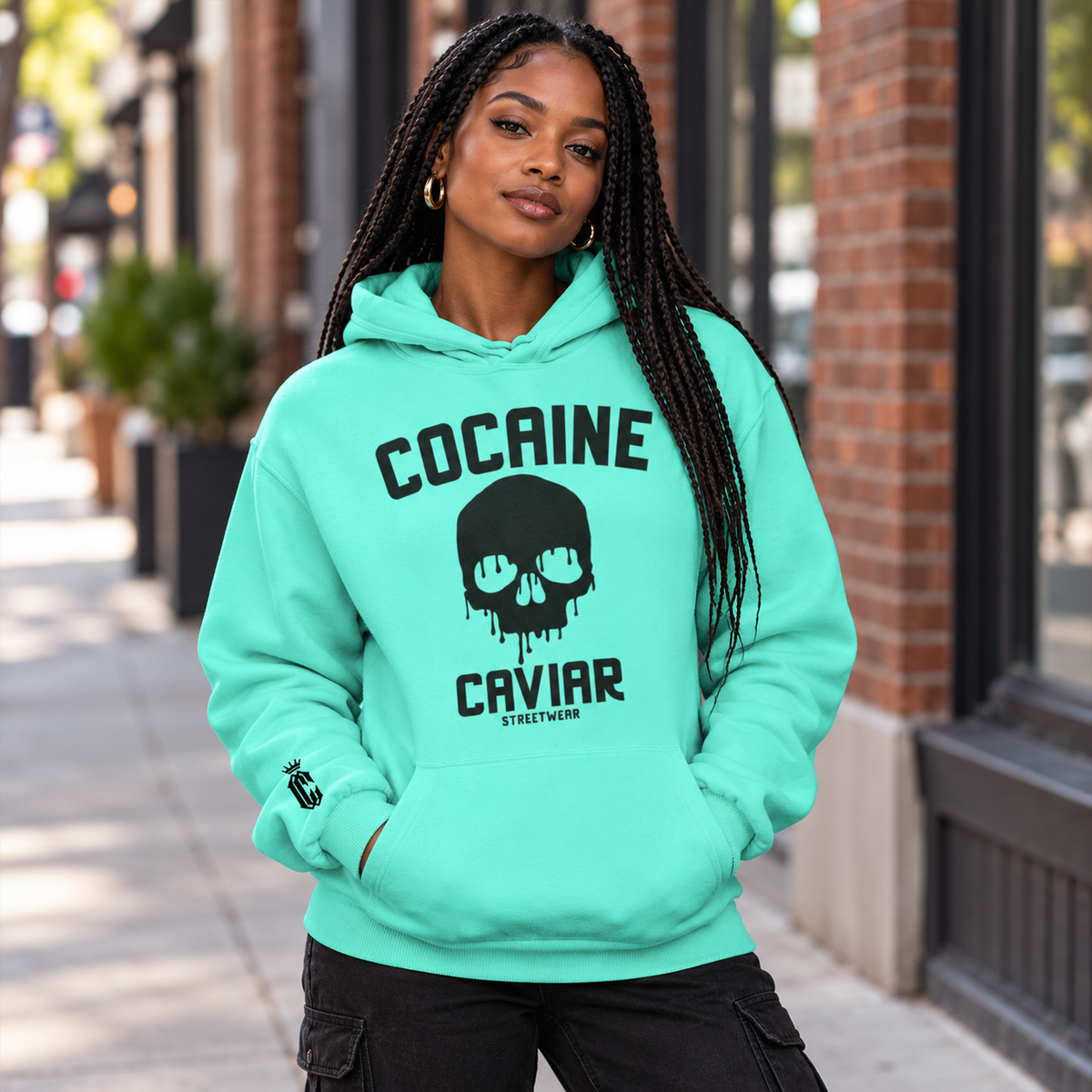 DRIP SKULL HOODIE MINT