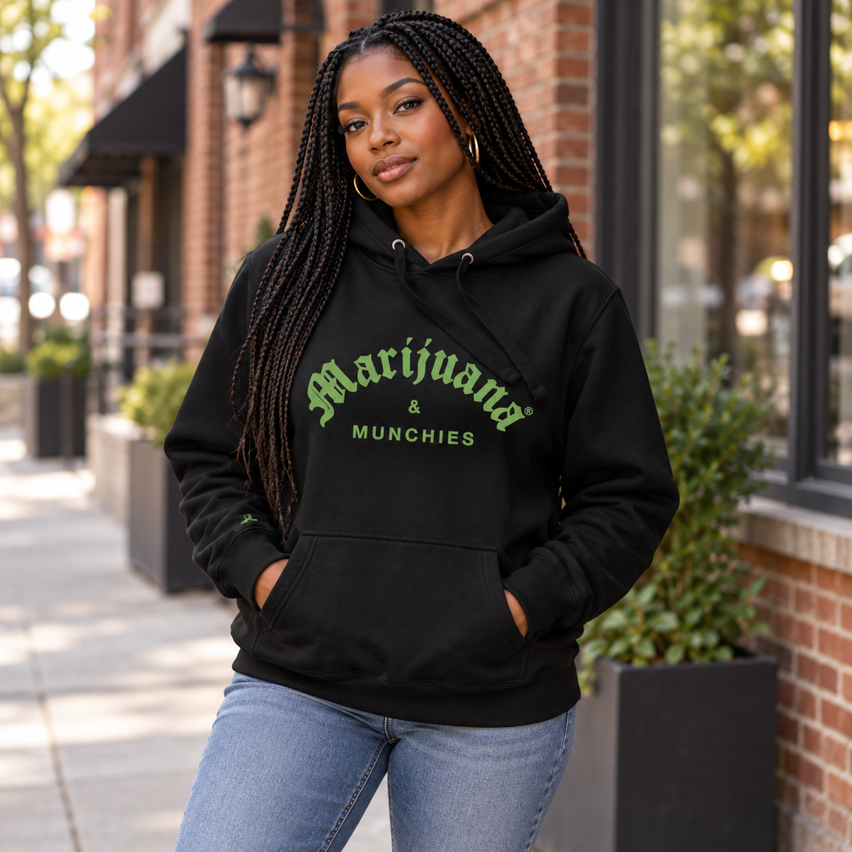 MARIJUANA & MUNCHIES EMBROIDERY HOODIE