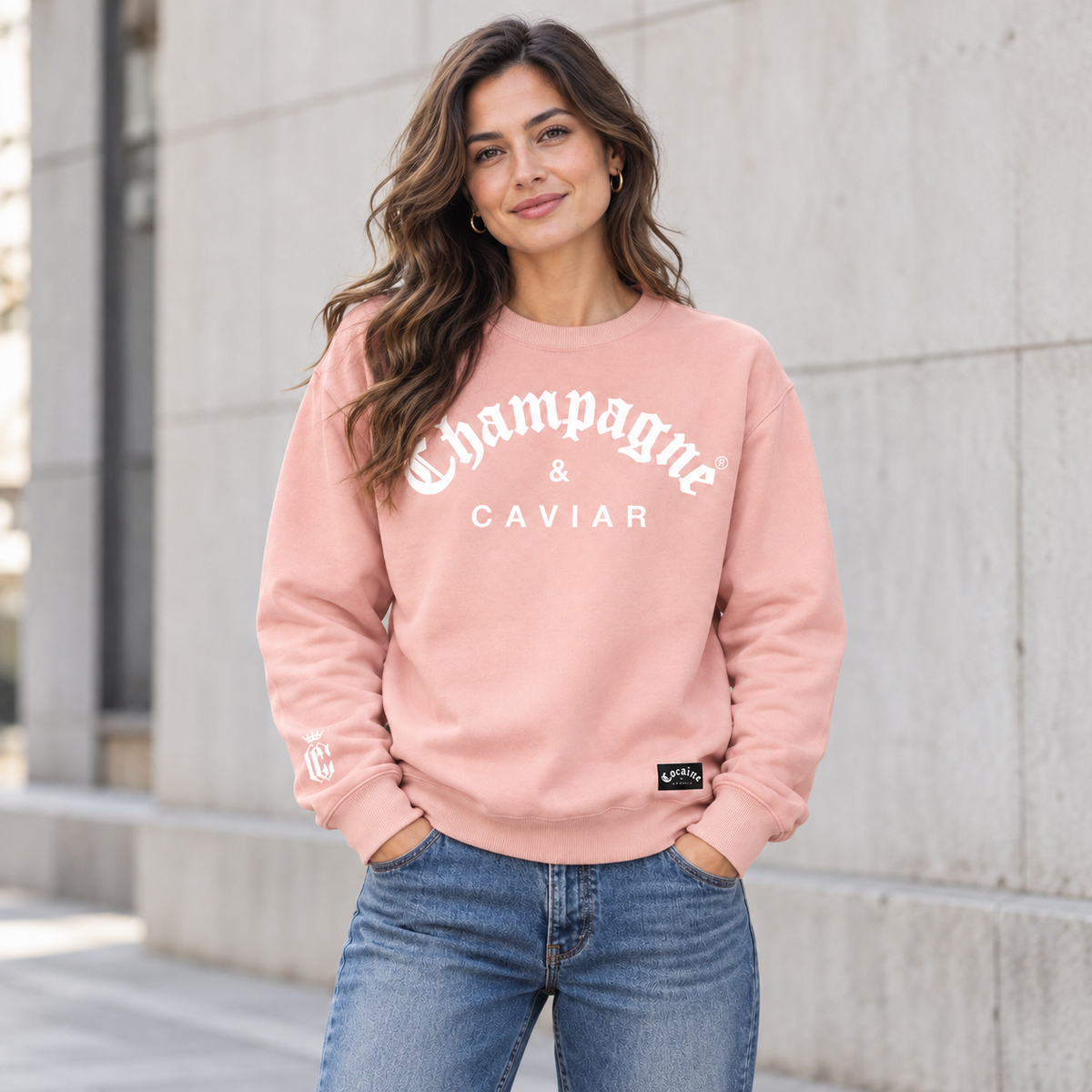 CHAMPAGNE & CAVIAR  DUSTY PINK SWEATSHIRT